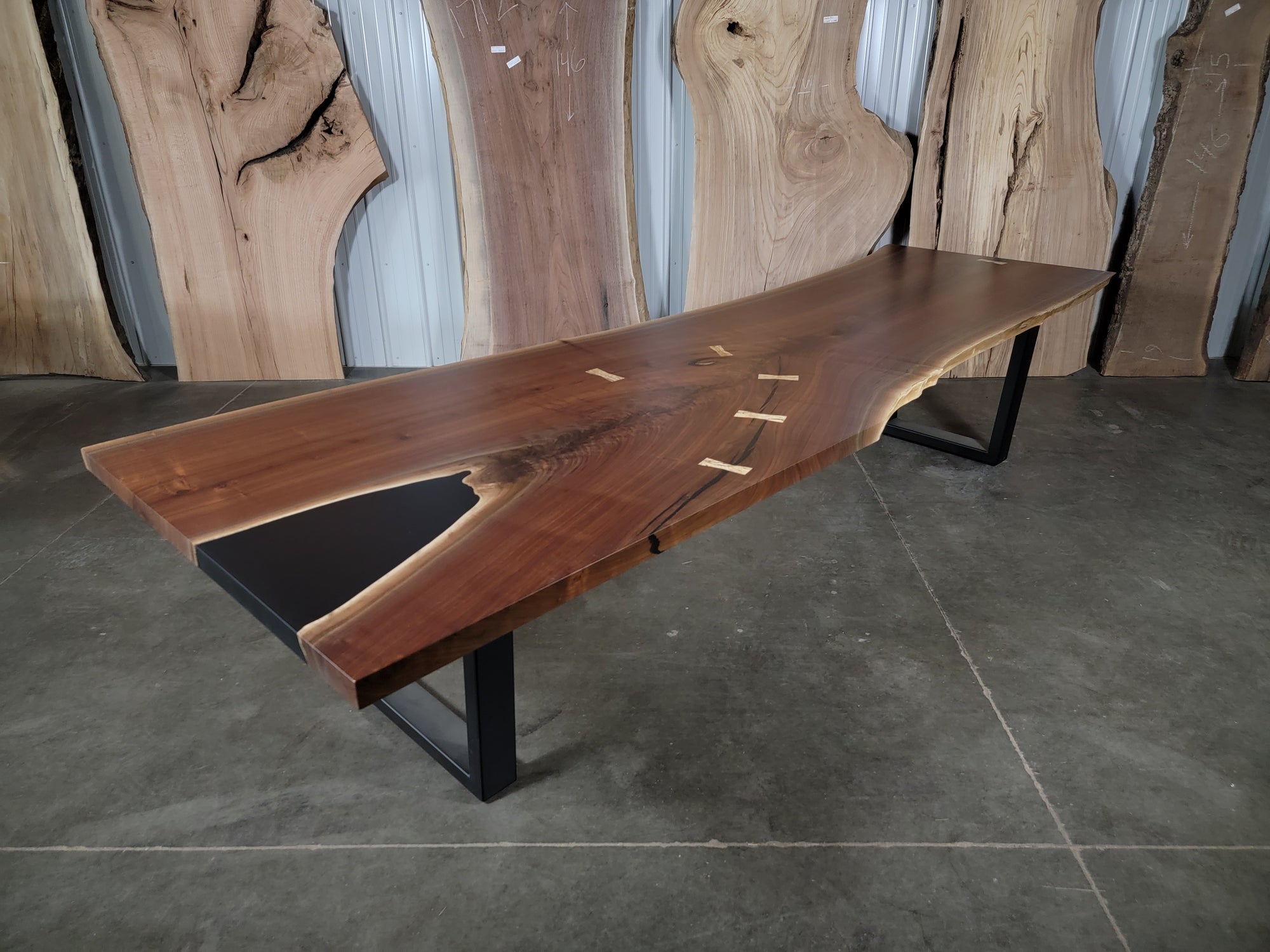 Walnut Single Slab Conference Table 360