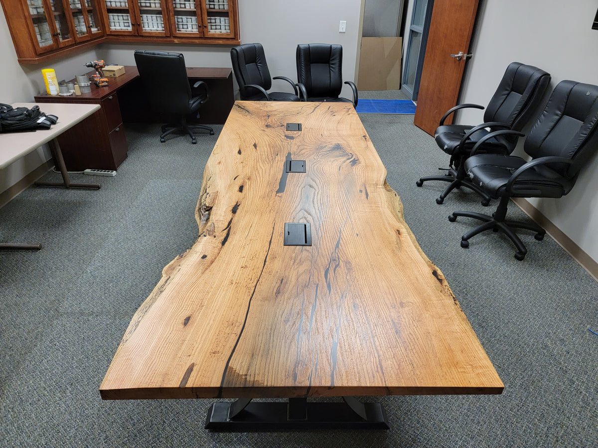 Red Oak Single Slab Conference Table