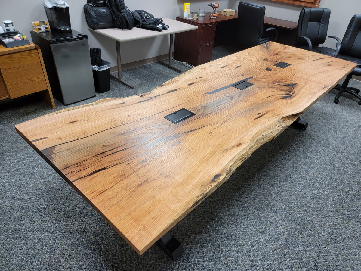 Red Oak Single Slab Conference Table