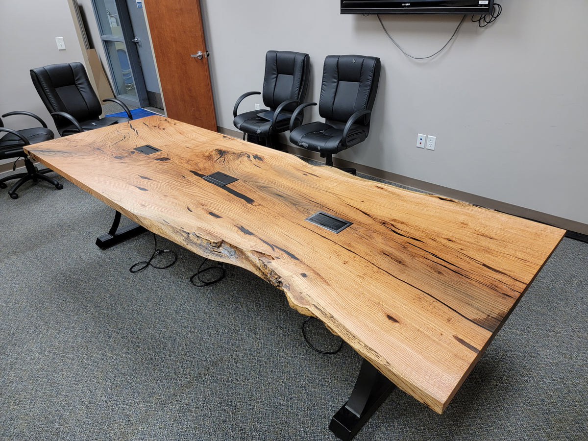 Red Oak Single Slab Conference Table