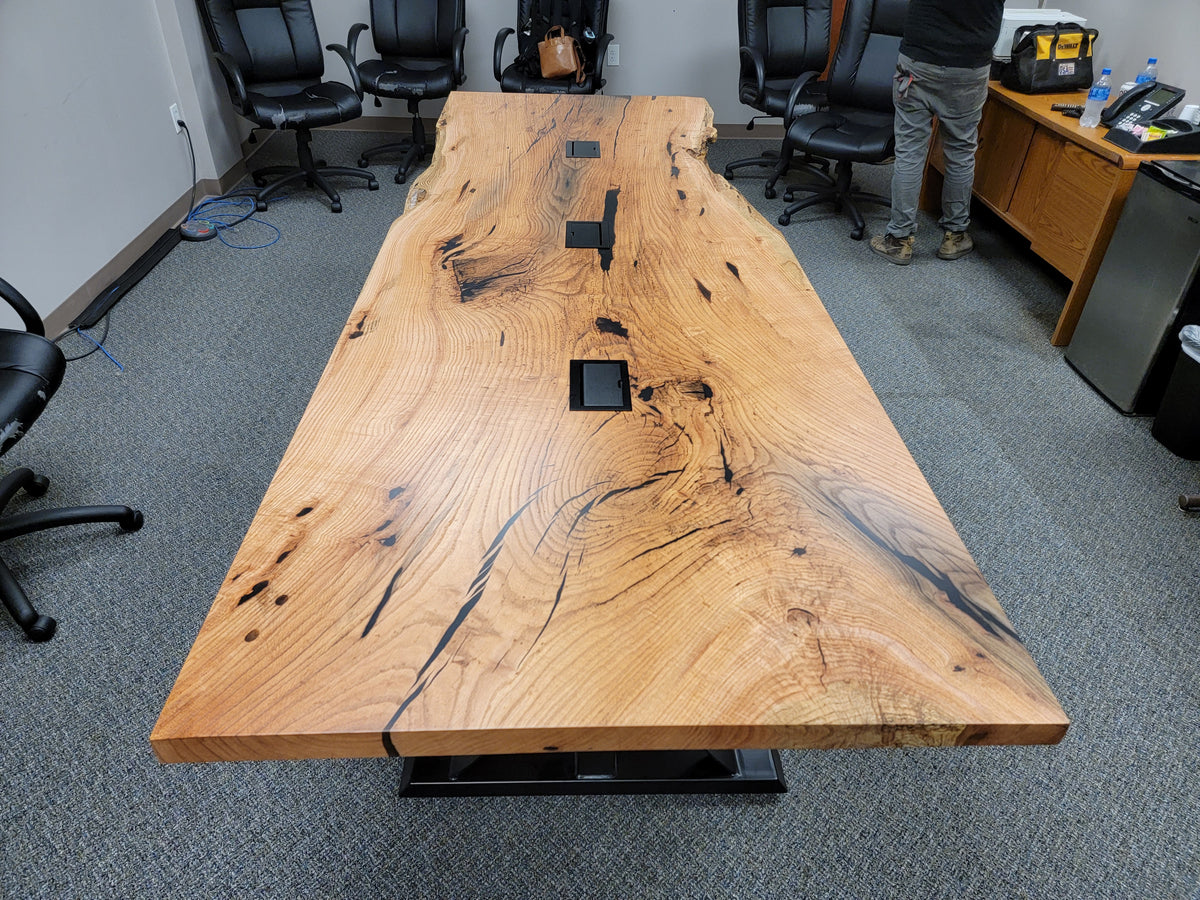 Red Oak Single Slab Conference Table
