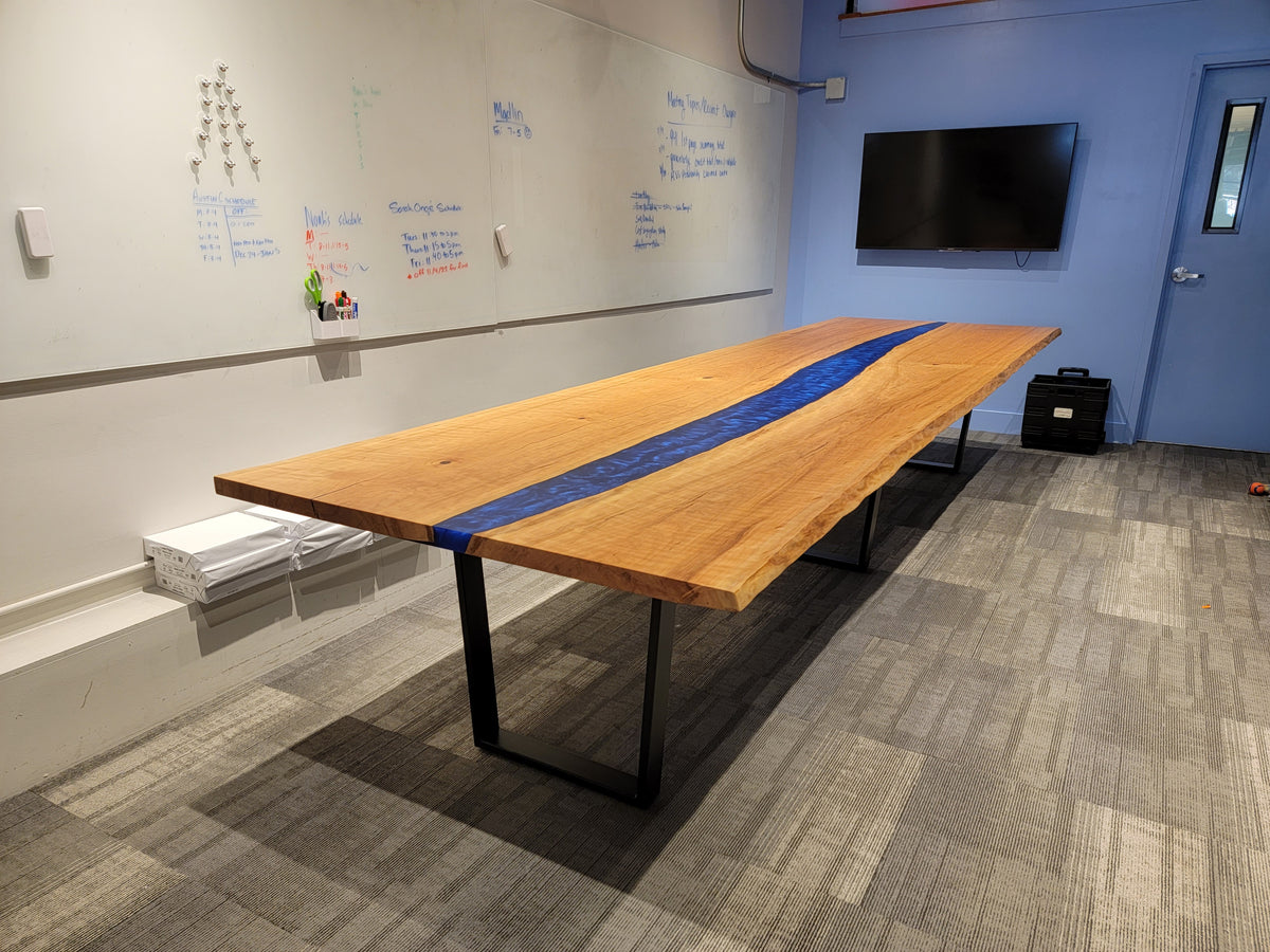 Live Edge Cherry Epoxy River Conference Table