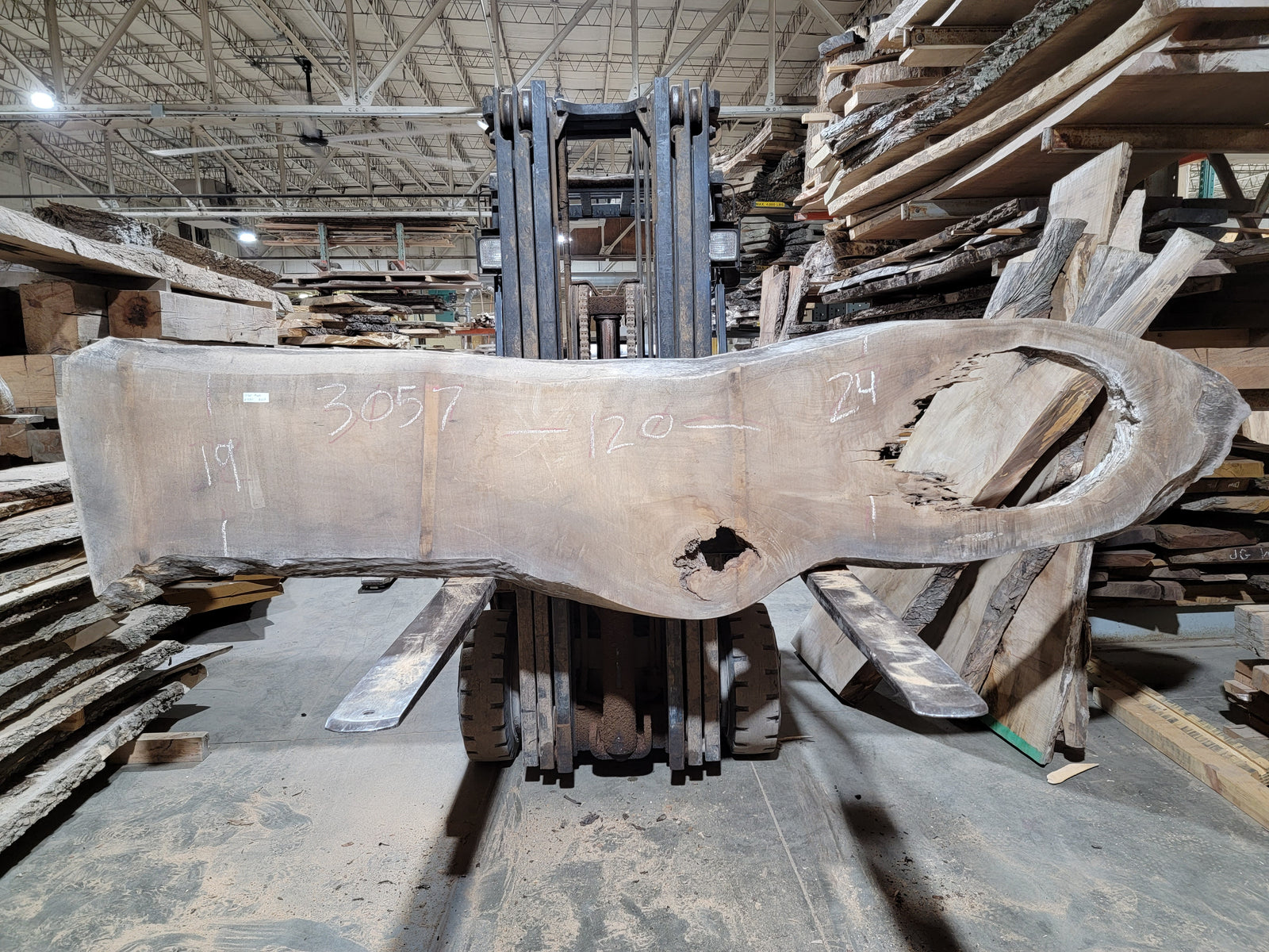 Silver Maple (3057)  120” L x 19-24” W x 2.25” T