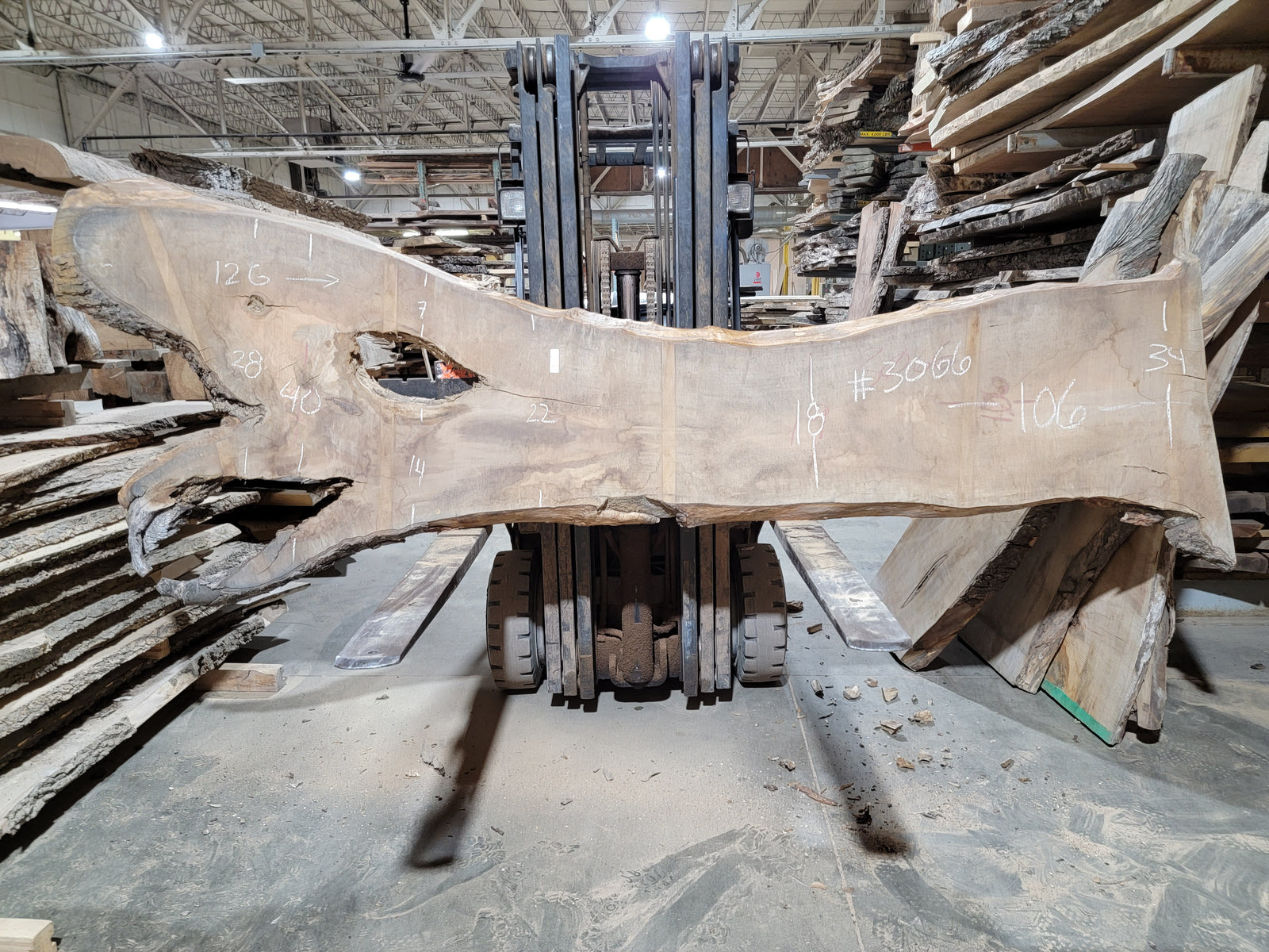 Sugar Maple (3066) 106” L x 18-40” W x 2.5” T