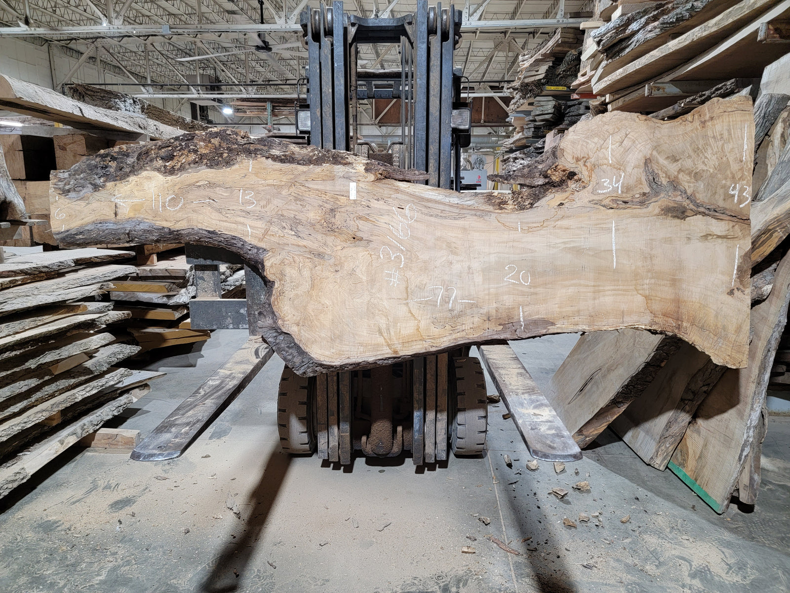 Silver Maple (3166) 77” L x 20-34” W x 2.25” T