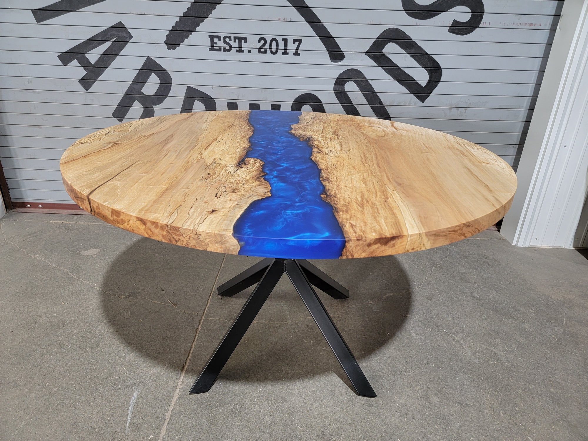 355 Table Maple Epoxy River Dining Table 355 - KC Custom Hardwoods
