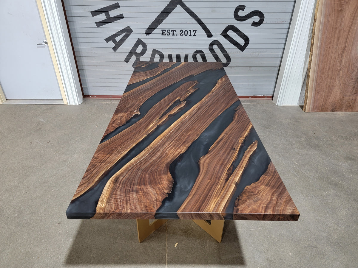 Epoxy Casted Walnut Dining Table