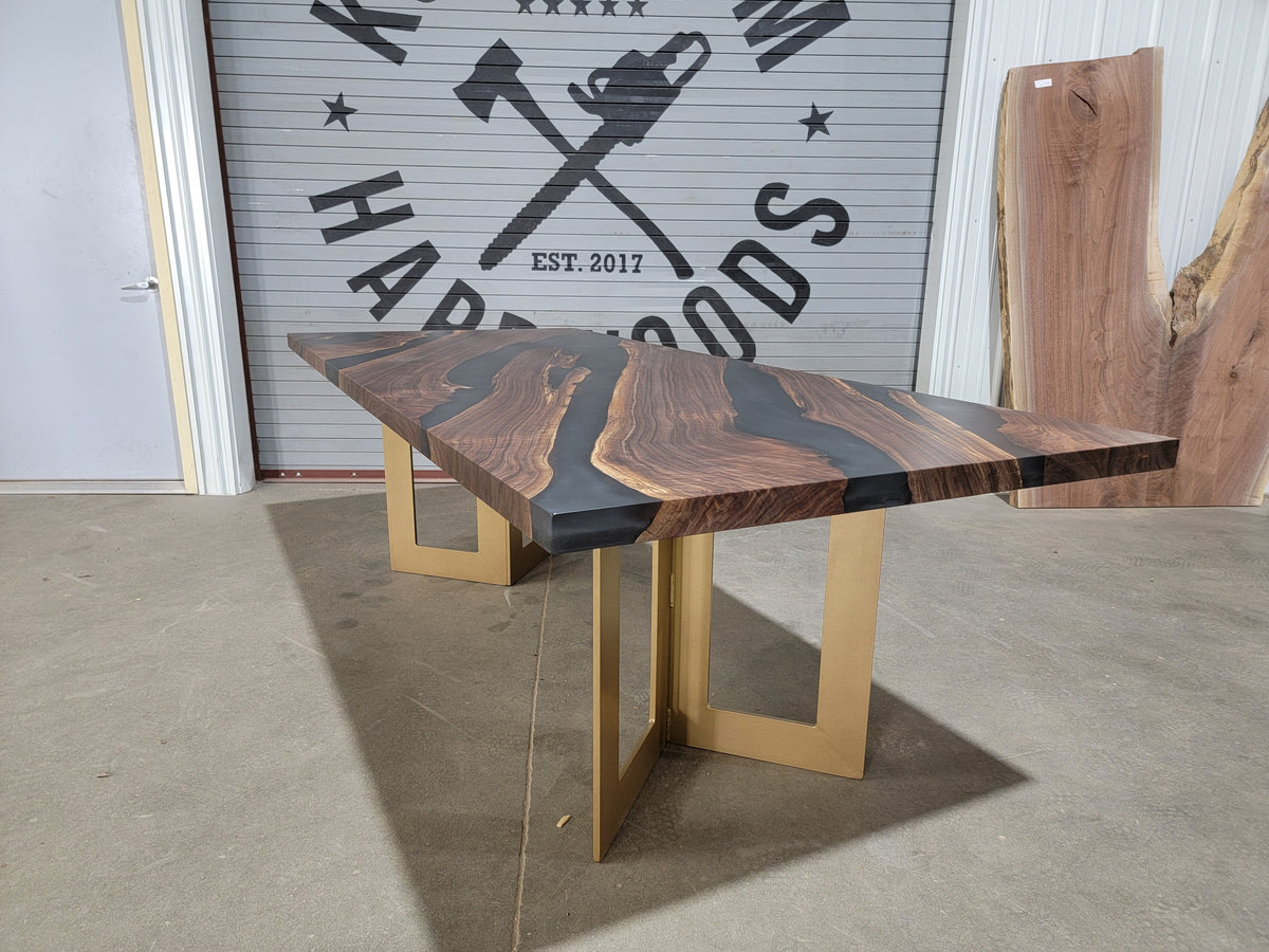 Epoxy Casted Walnut Dining Table
