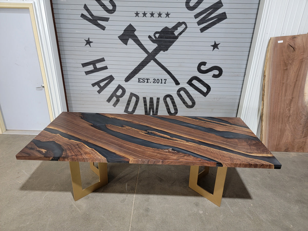 Epoxy Casted Walnut Dining Table