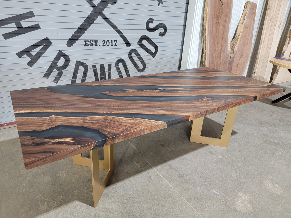 Epoxy Casted Walnut Dining Table