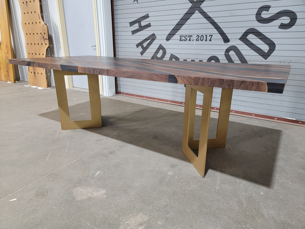 Epoxy Casted Walnut Dining Table