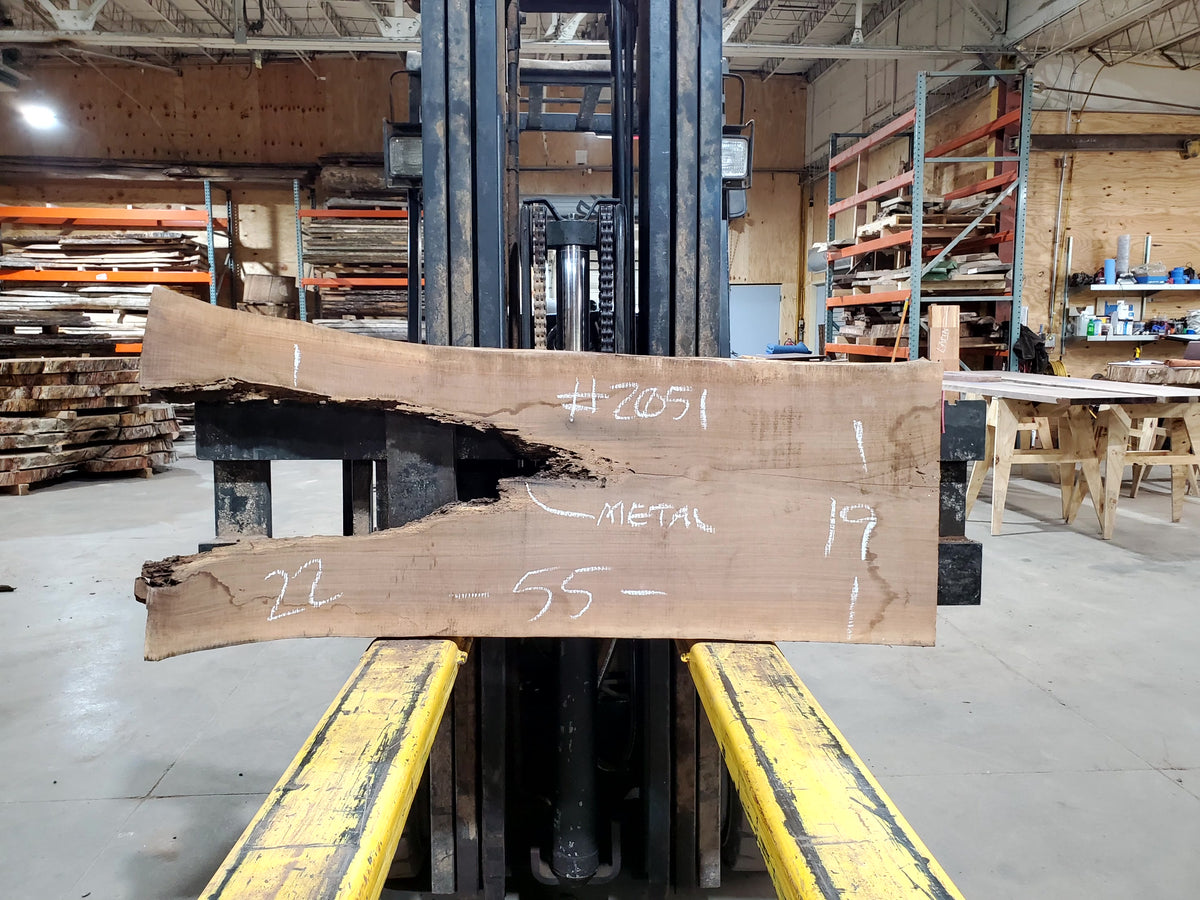 Black Walnut (2051) 55&quot; L x 19-22&quot; W x 2.25&quot; T
