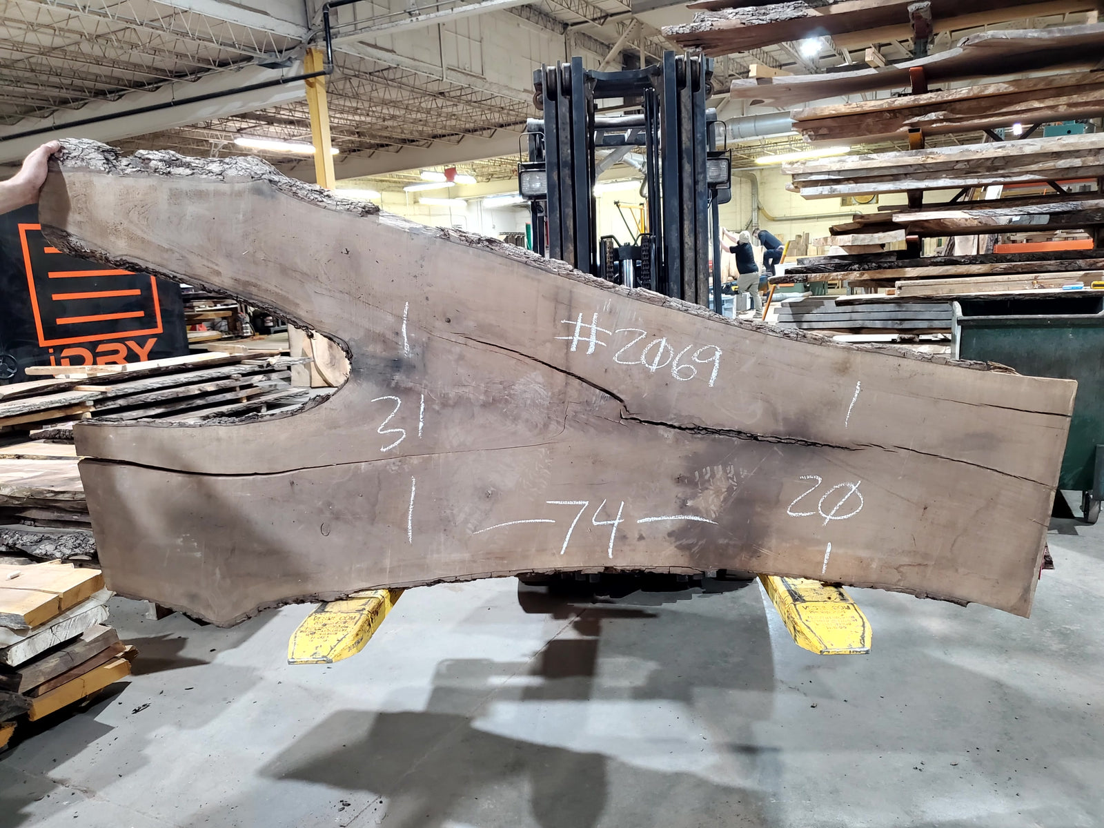 Black Walnut (2069) 74" L x 20-31" W x 2.5" T