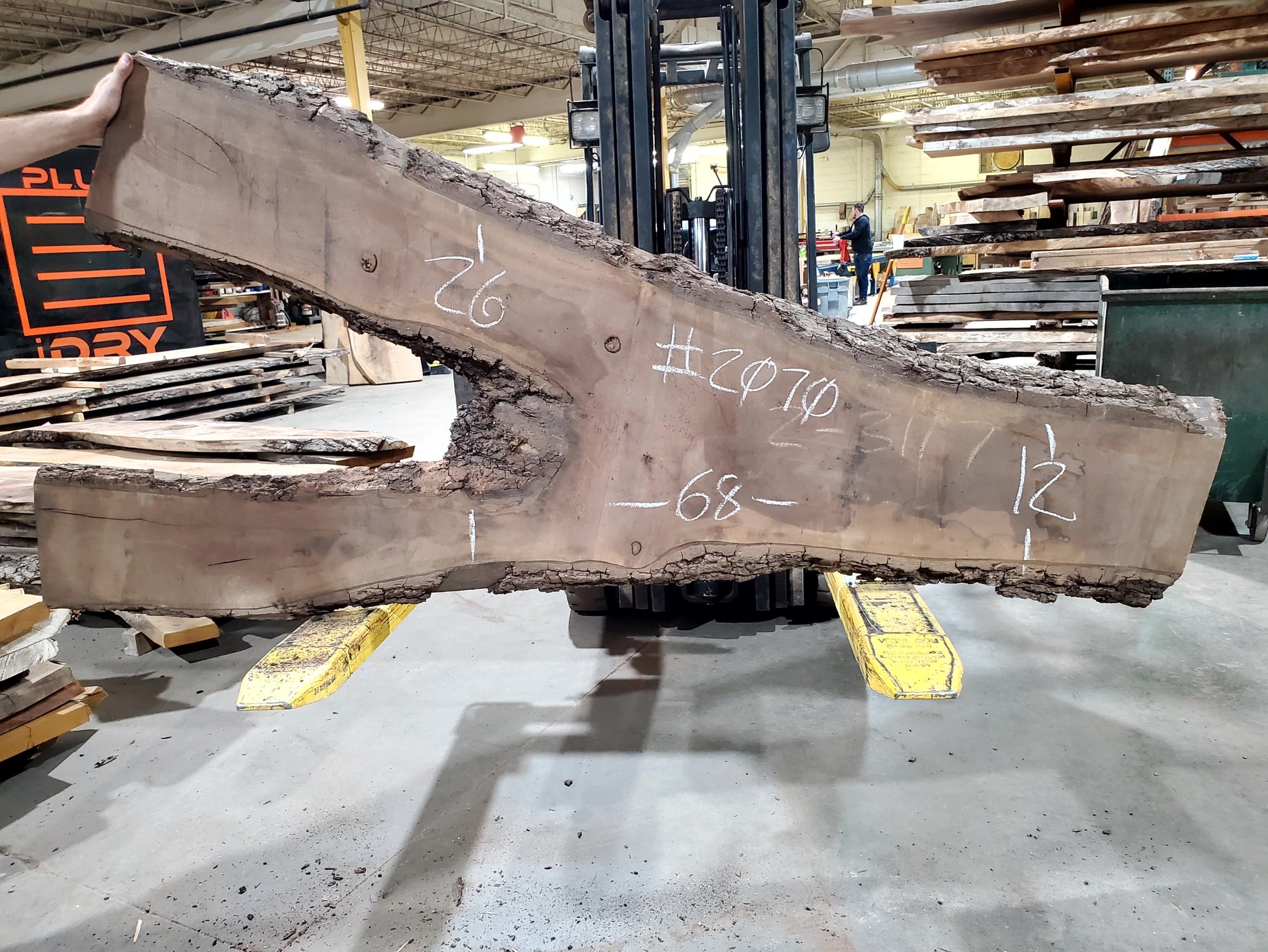 Black Walnut (2070) 68" L x 12-26" W x 2.5" T