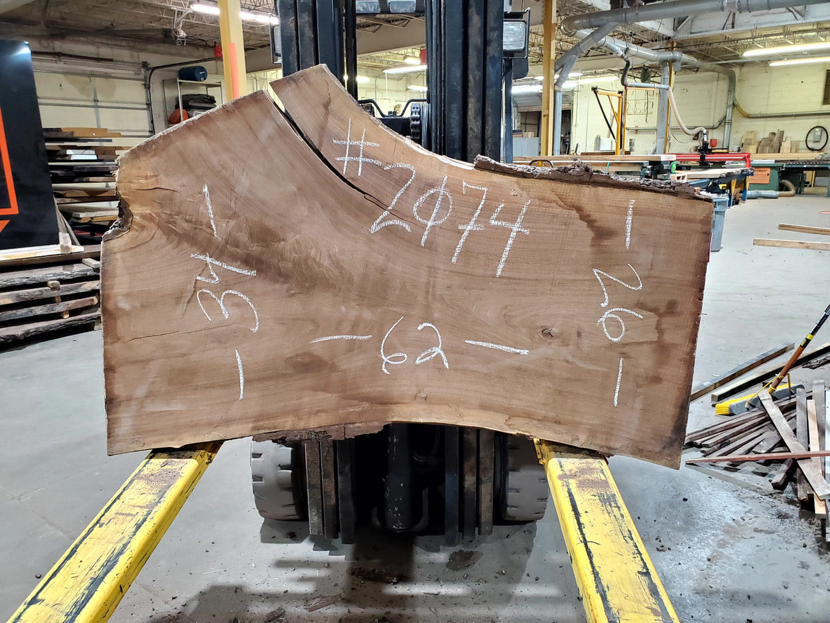 Black Walnut (2074) 62&quot; L x 26-34&quot; W x 2.5&quot; T