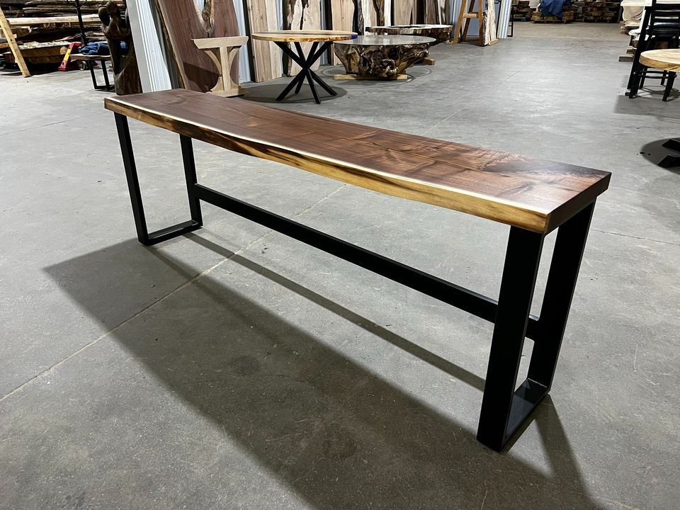 Live Edge Walnut Sofa Bar 365 - Kc Custom Hardwoods