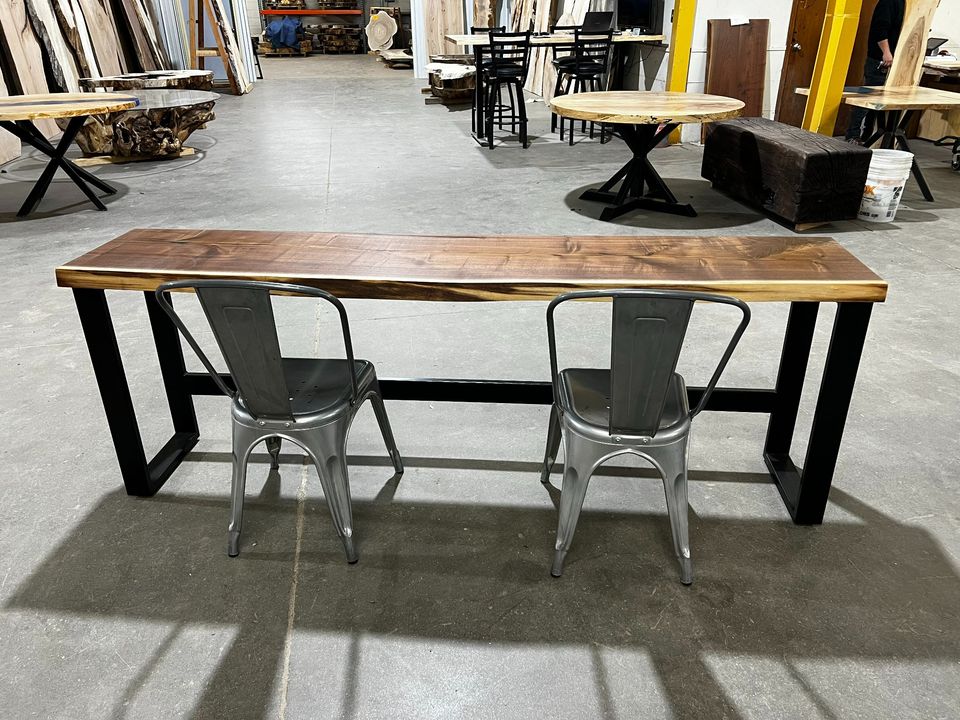 Live Edge Walnut Sofa Bar