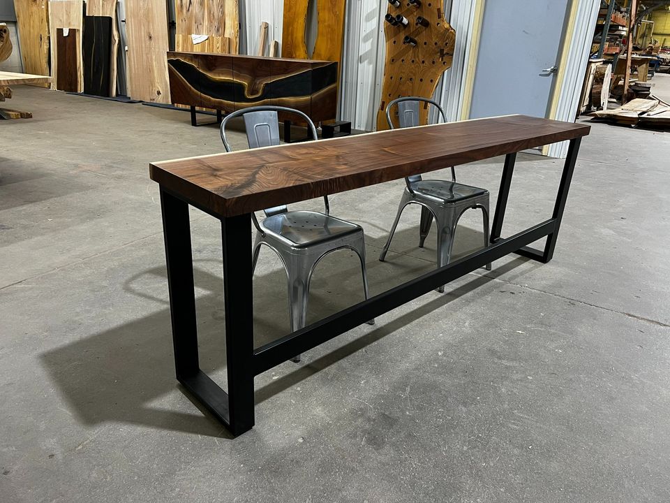 Live Edge Walnut Sofa Bar