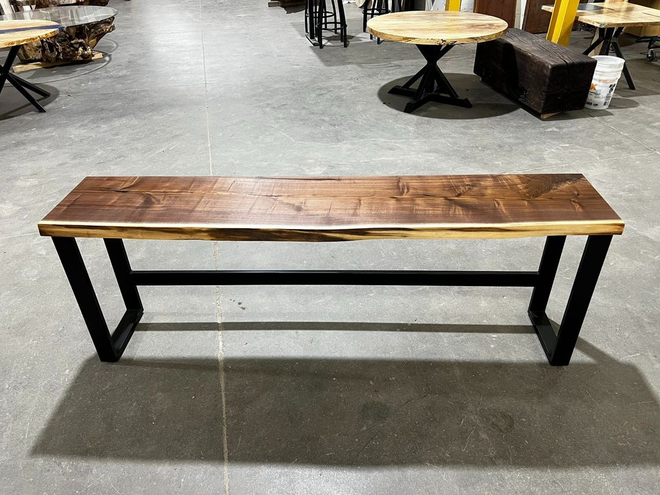 Live Edge Walnut Sofa Bar