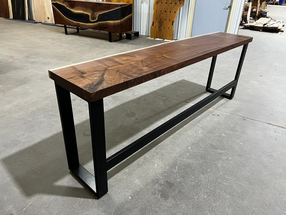 Live Edge Walnut Sofa Bar