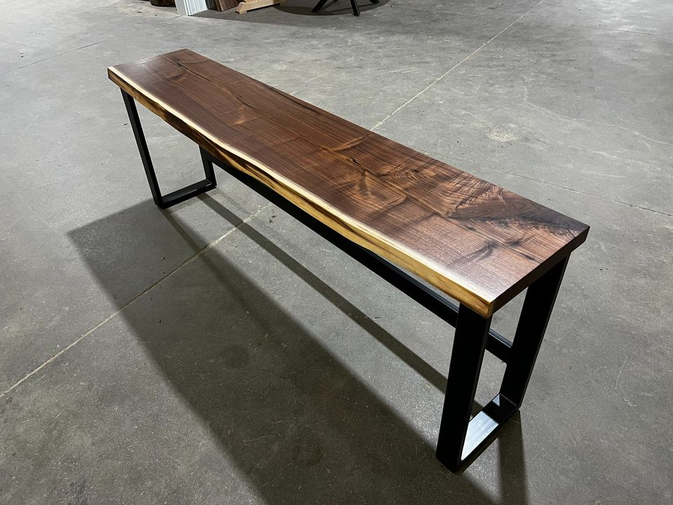 Live Edge Walnut Sofa Bar