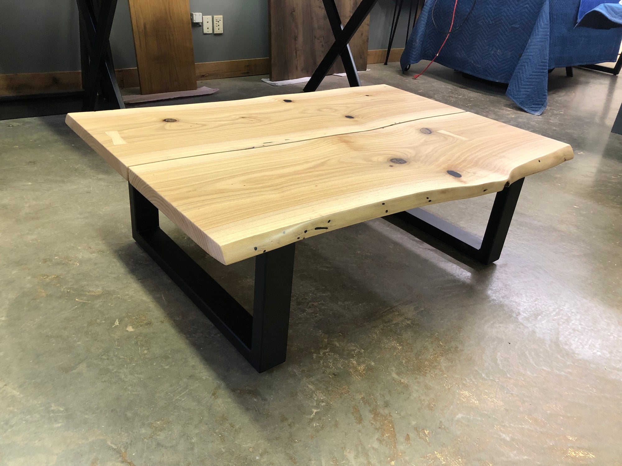 Black Walnut Epoxy River Coffee Table 125 - KC Custom Hardwoods