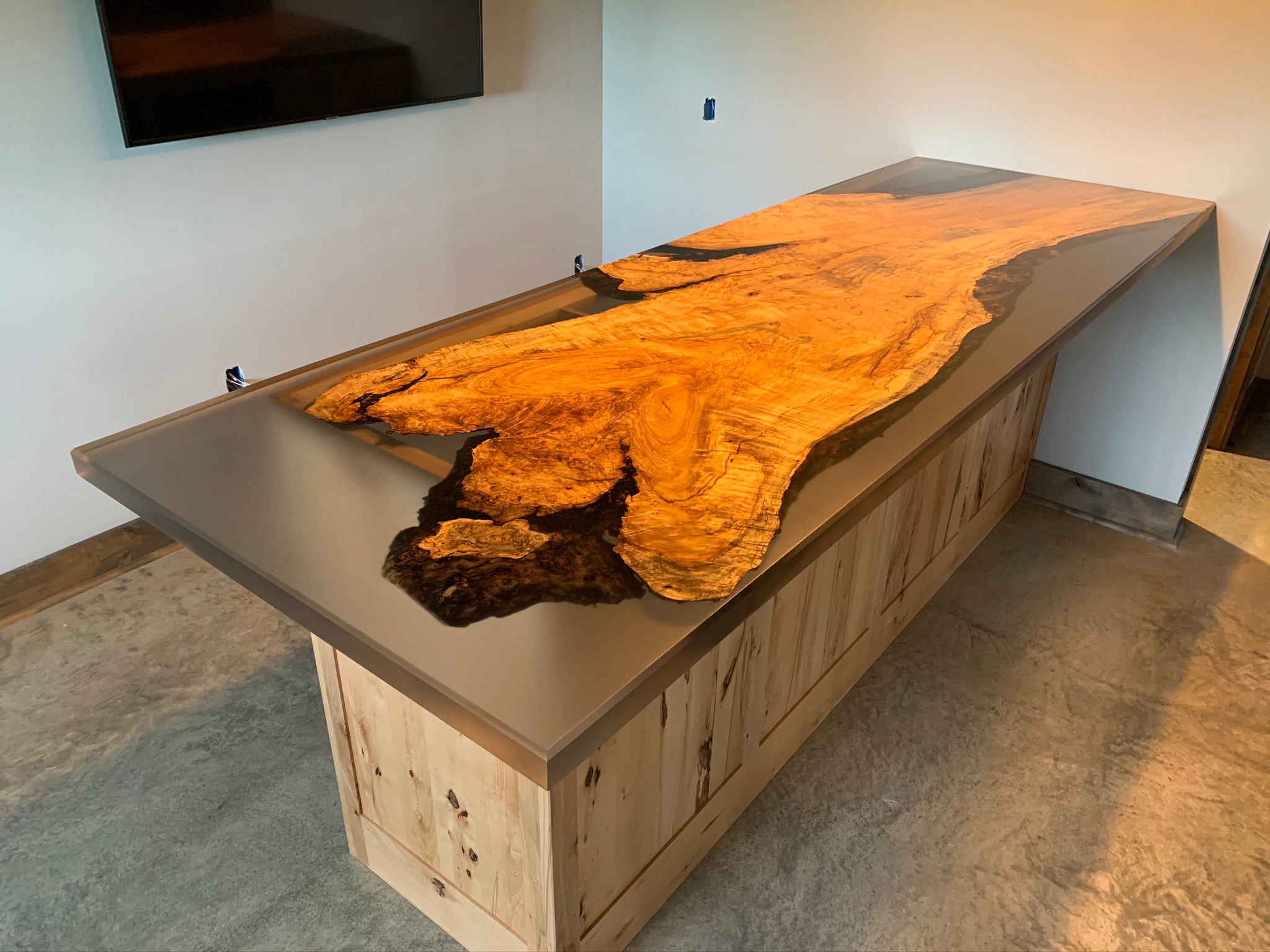 Maple Epoxy Casted Bar Top 136 - KC Custom Hardwoods