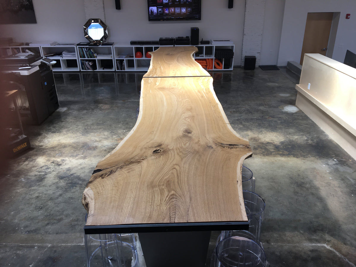 Custom Live Edge White Oak Conference Table