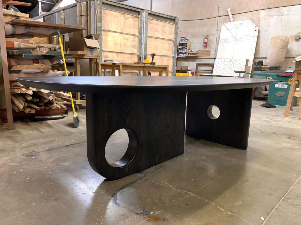 Ash Dining Table with Black Stain