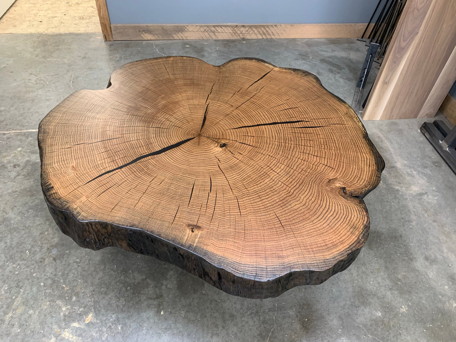 Red Oak Cross Cut with Jacobean Stain