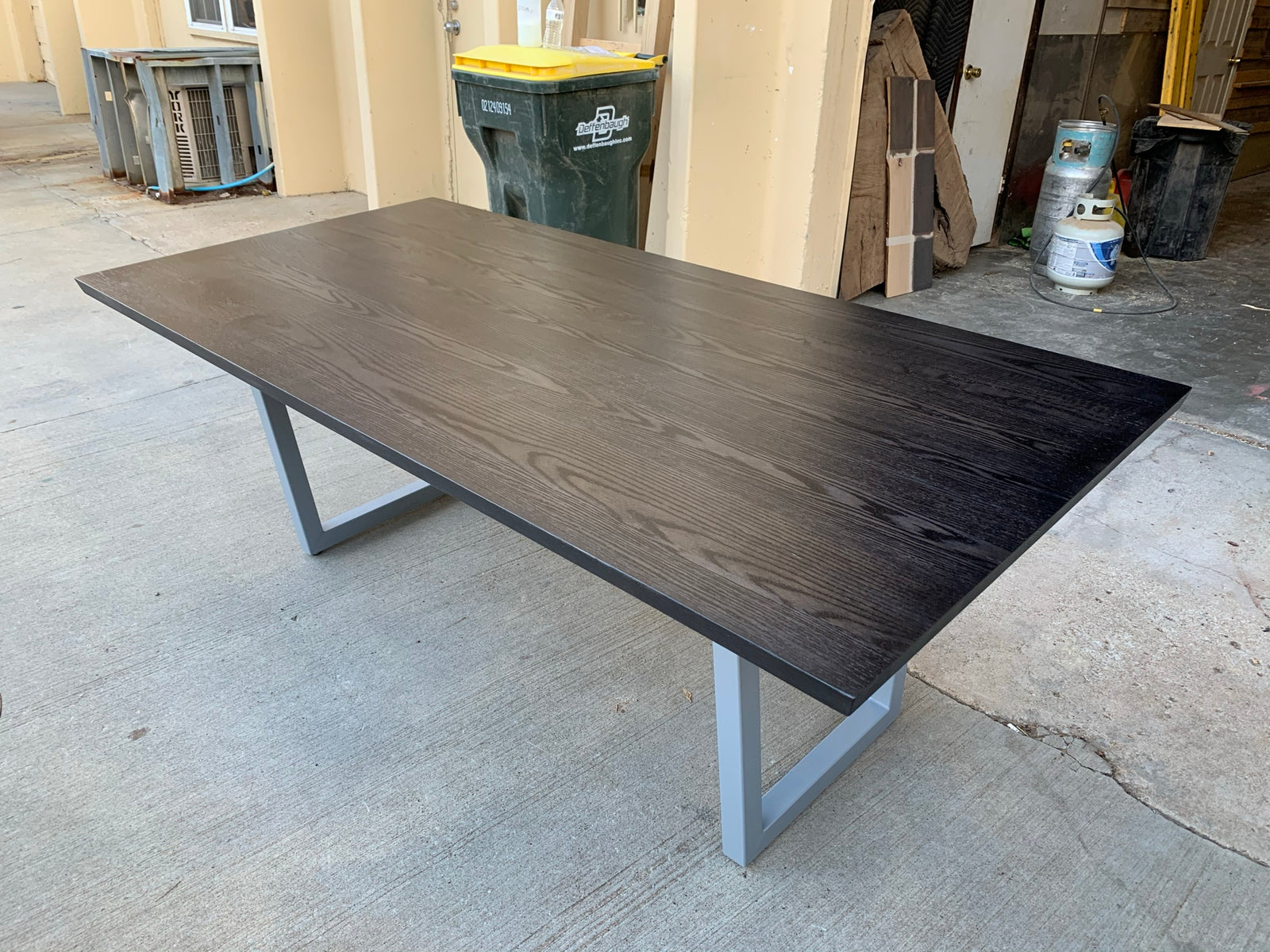 Red Oak Dining Table with Black Stain