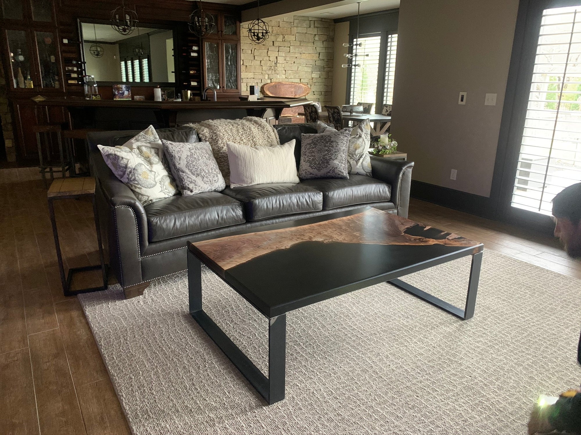 Walnut Epoxy Casted Coffee Table 140