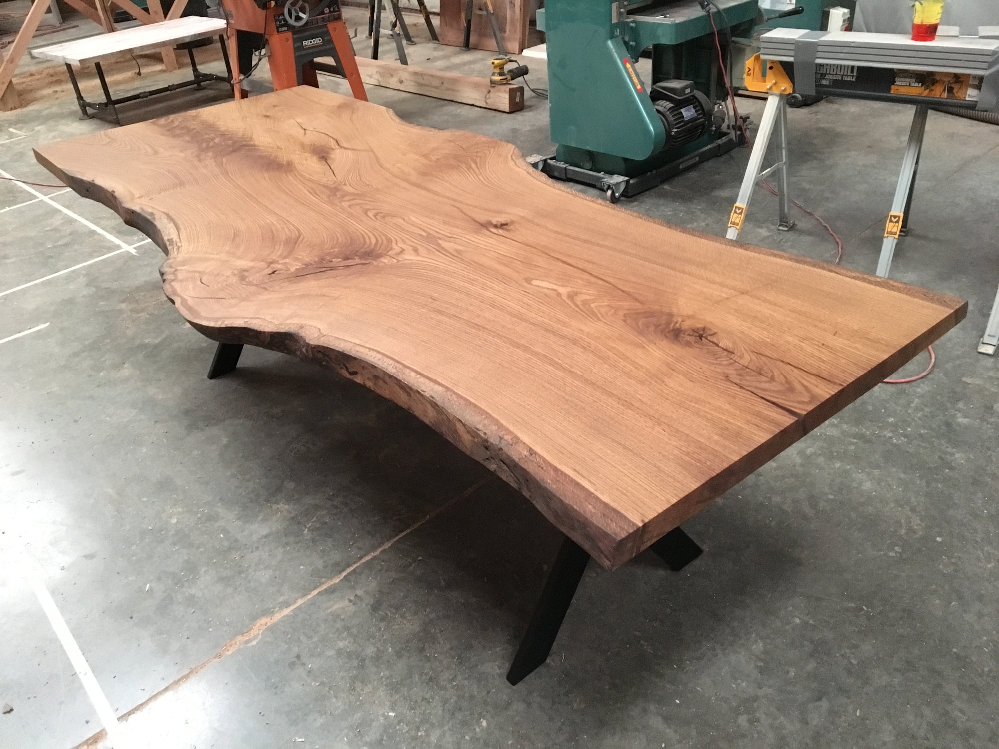 Single Slab White Oak Dining Table 