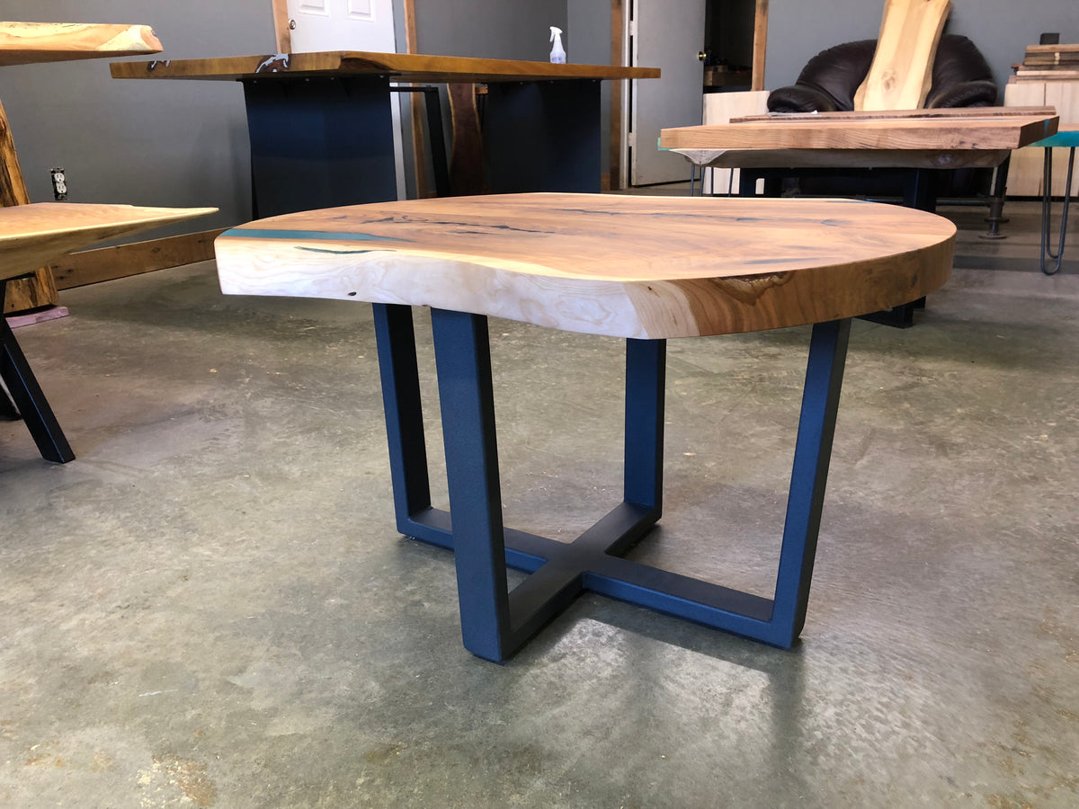 Cherry Coffee Table with custom metal legs