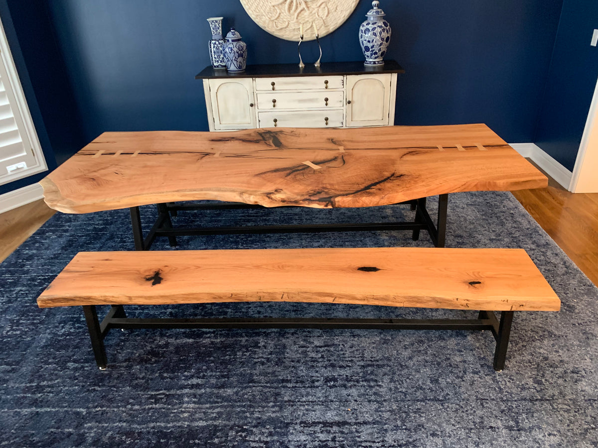 Red Oak Single Slab Dining Table