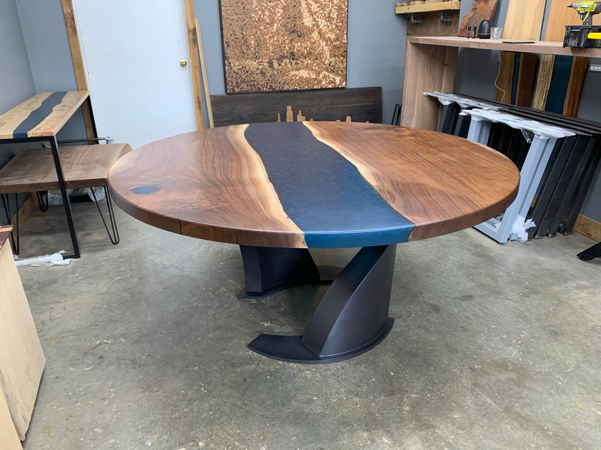 Walnut Epoxy River Dining Table