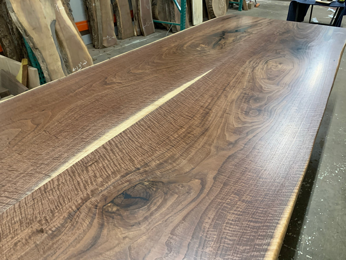 live edge black walnut conference room table