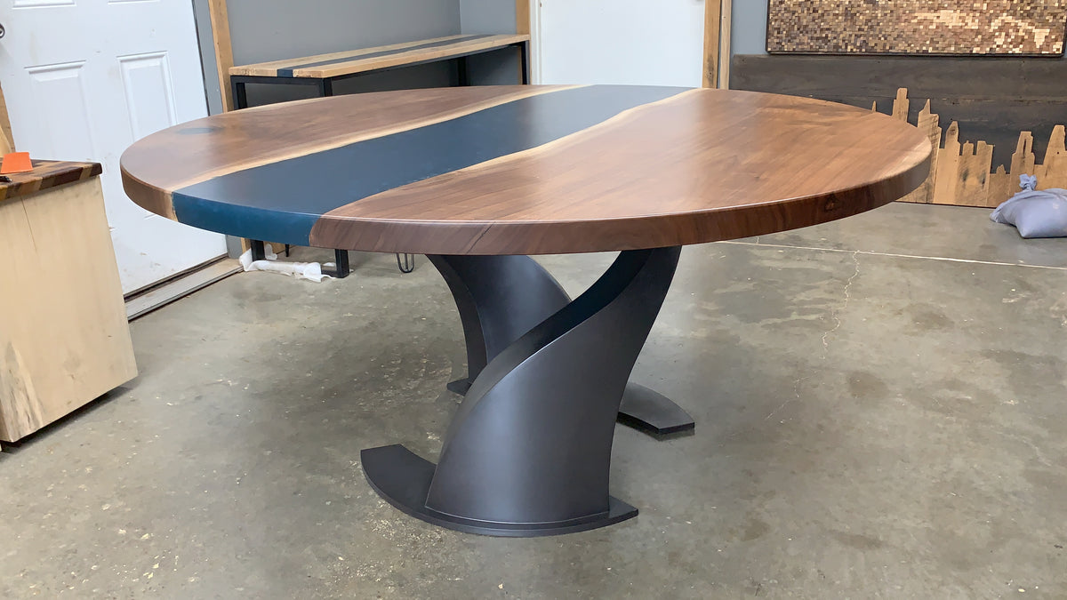 Walnut Epoxy River Dining Table