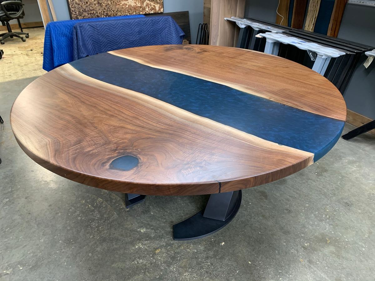 Walnut Epoxy River Dining Table