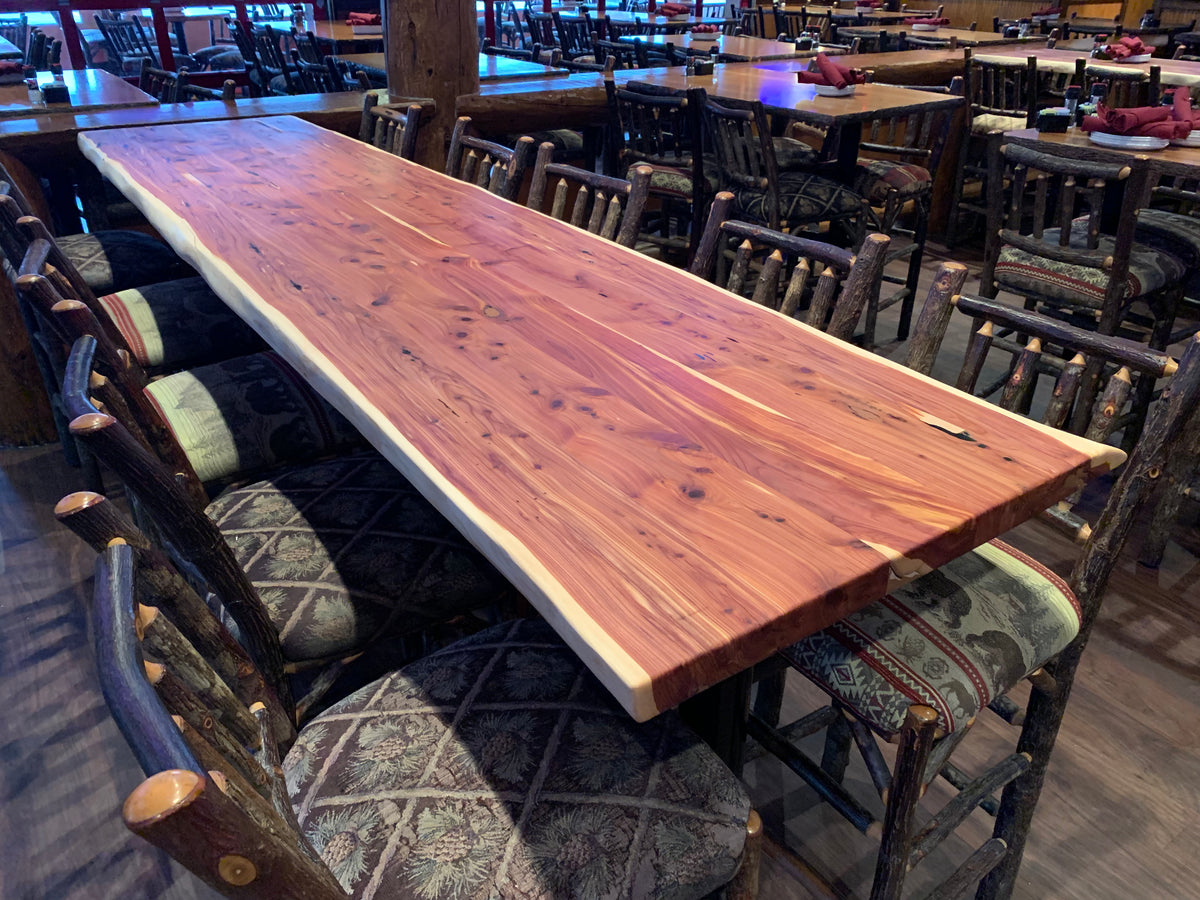 Live Edge Cedar Bar Table