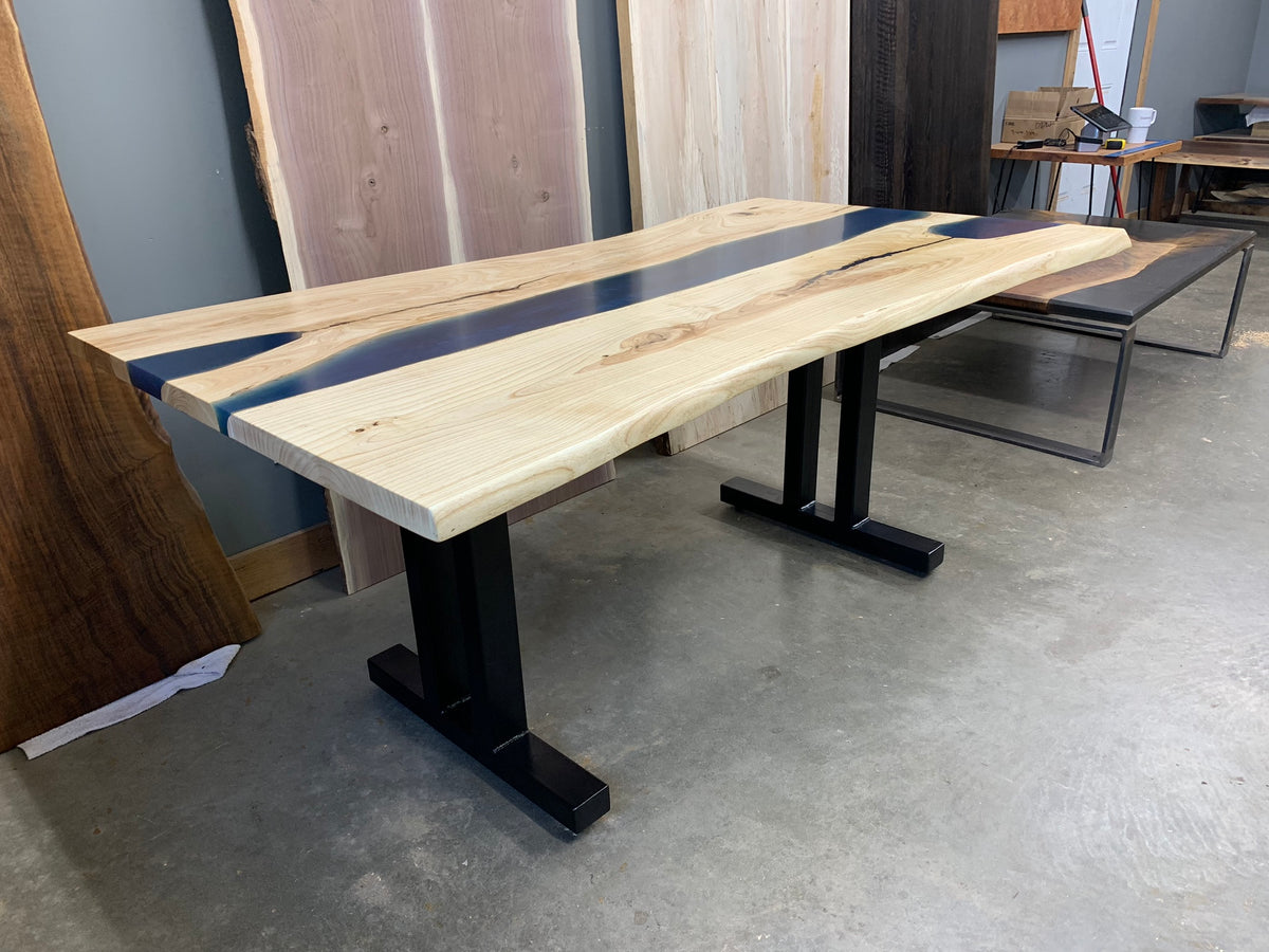 Live Edge Epoxy River Ash Table 