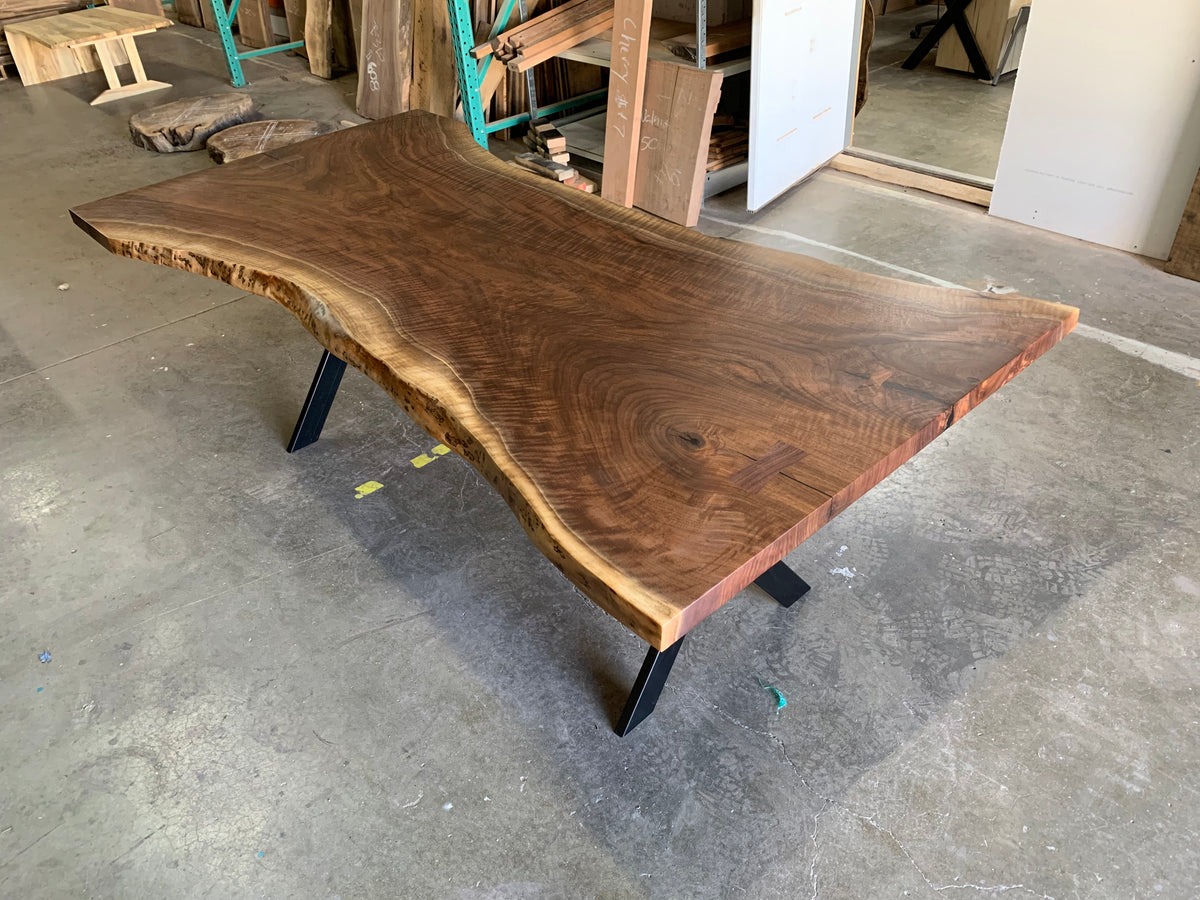 live edge walnut dining table
