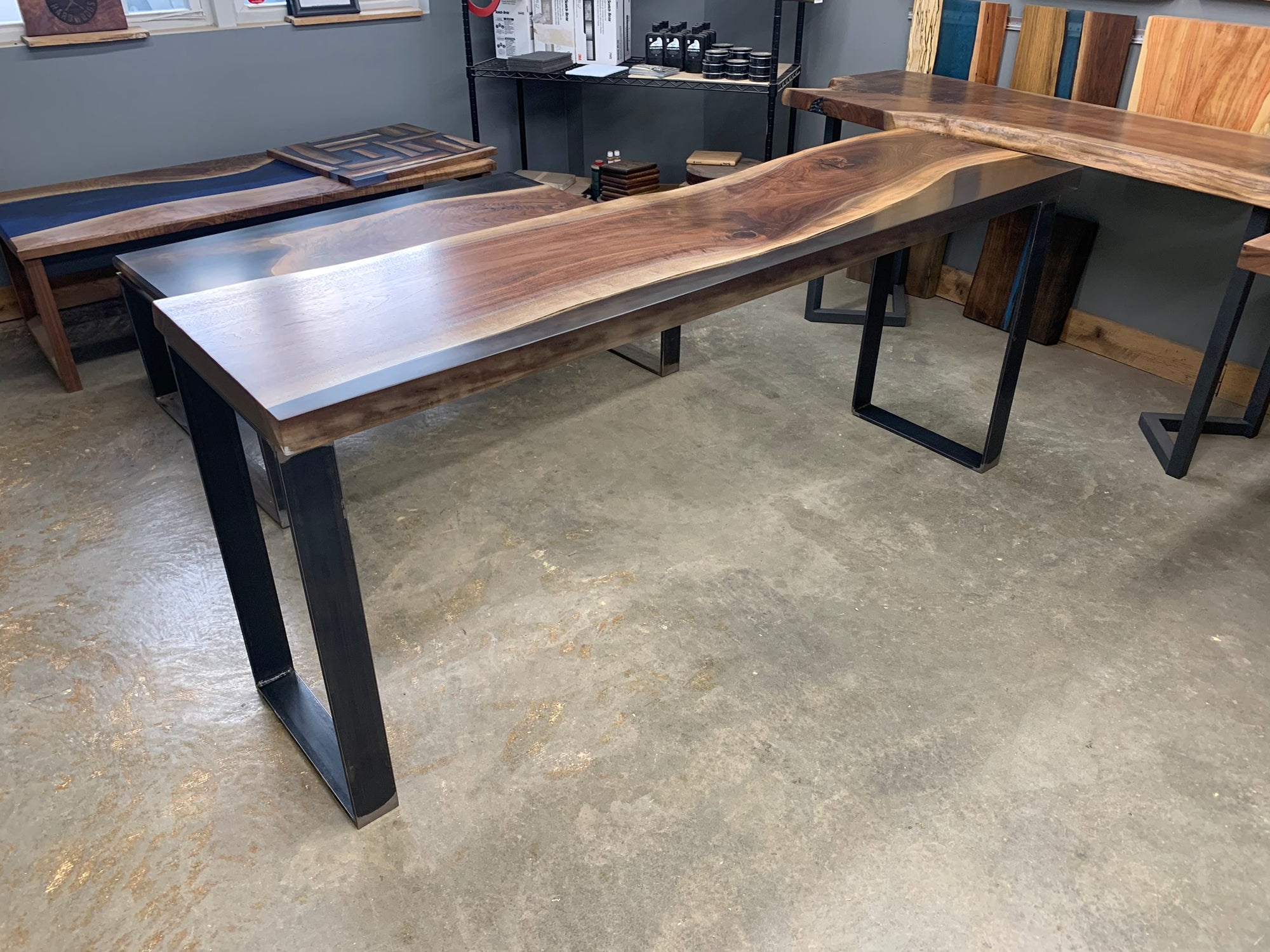 Walnut Epoxy Casted Console 138