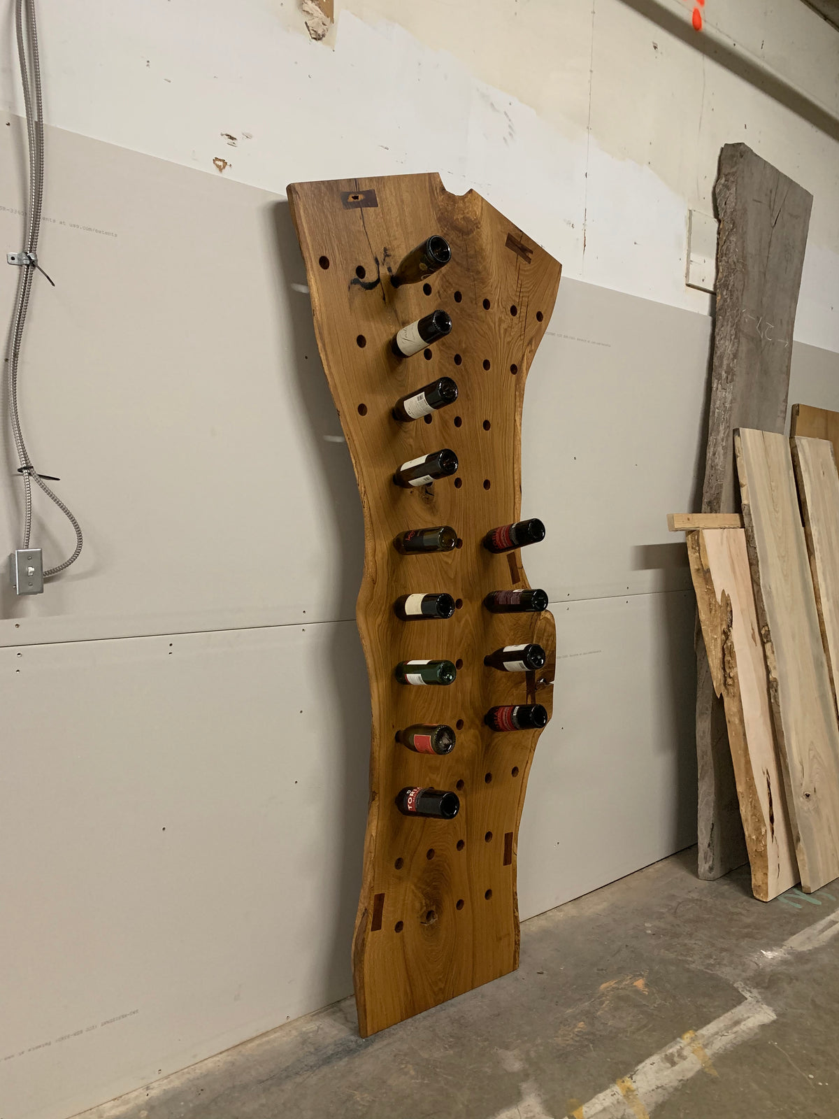 SINGLE SLAB WHITE OAK WINE RACK