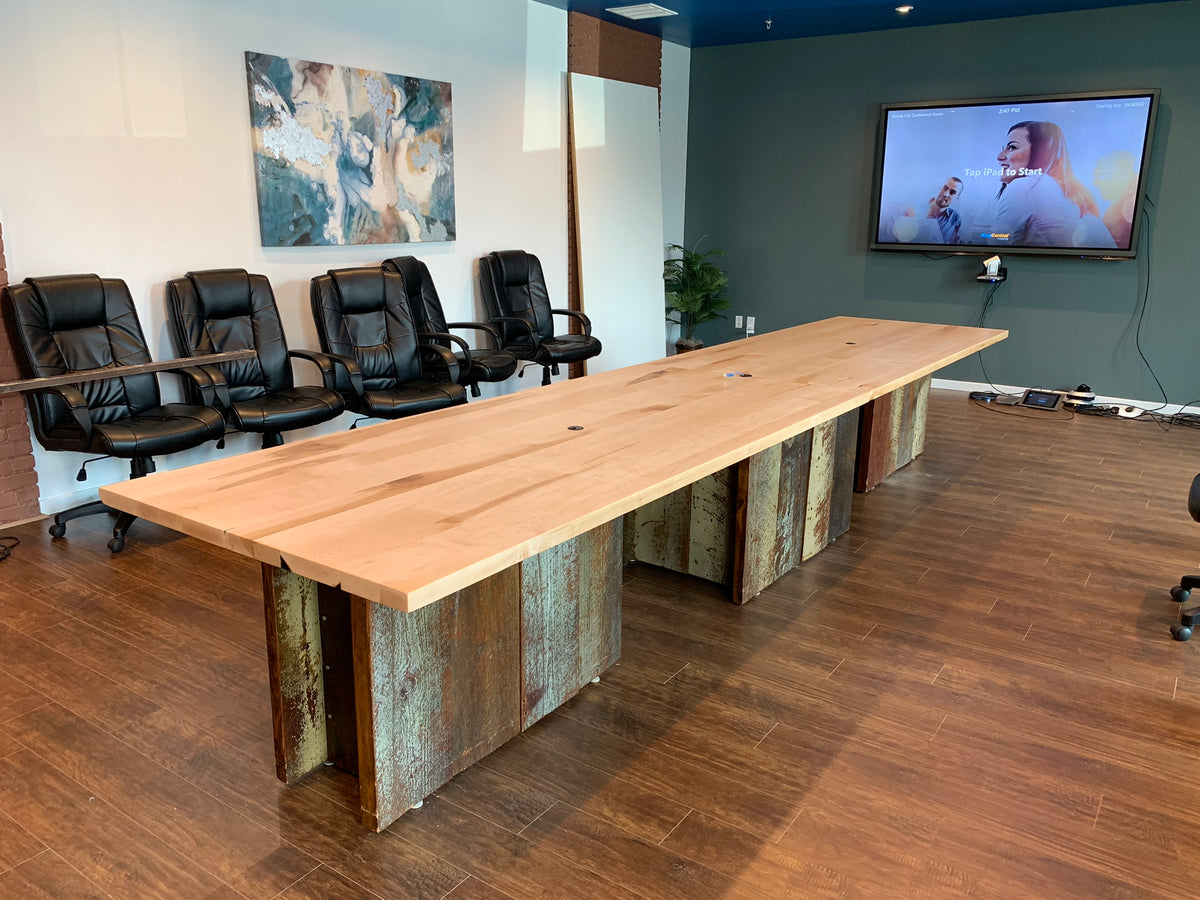 Custom Maple Conference Table on Custom Base