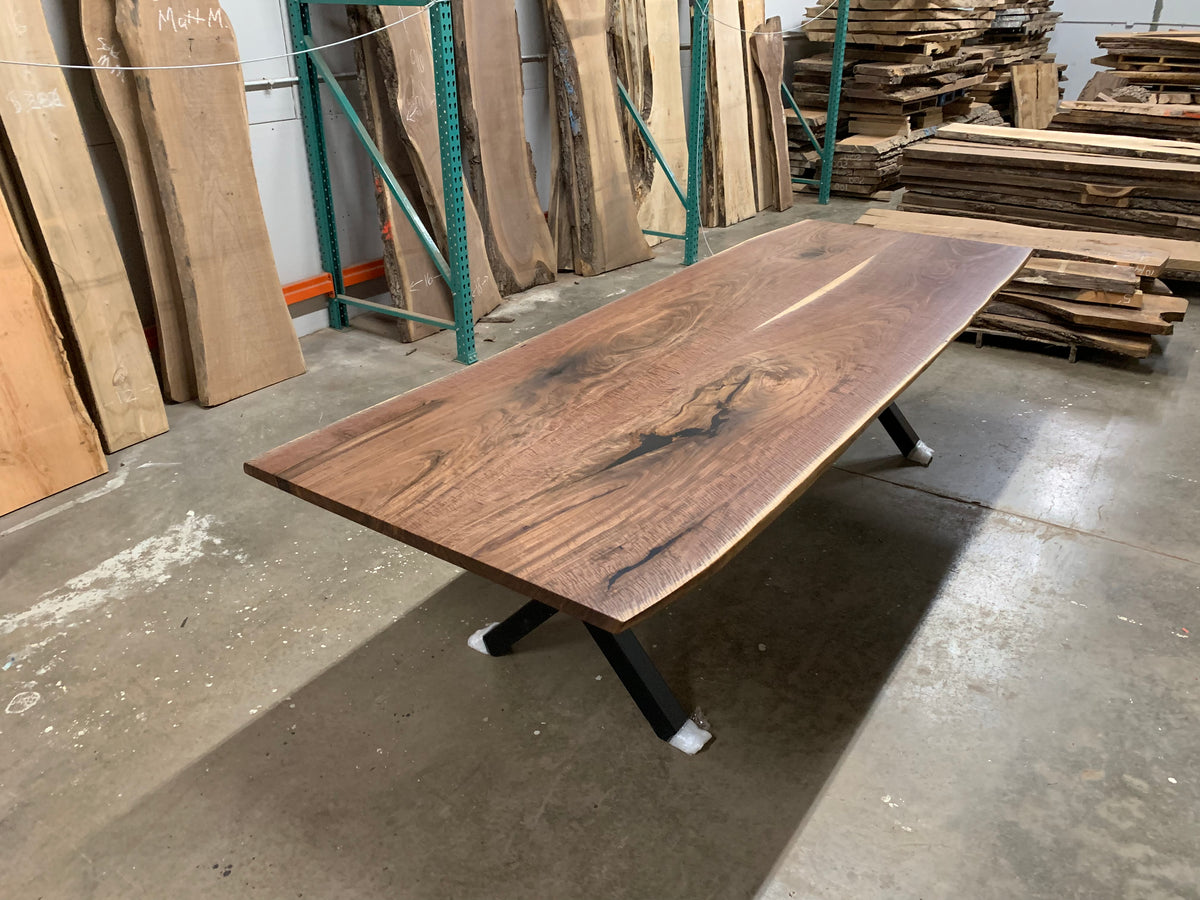 Live Edge Bookmatch Black Walnut Conference Table 
