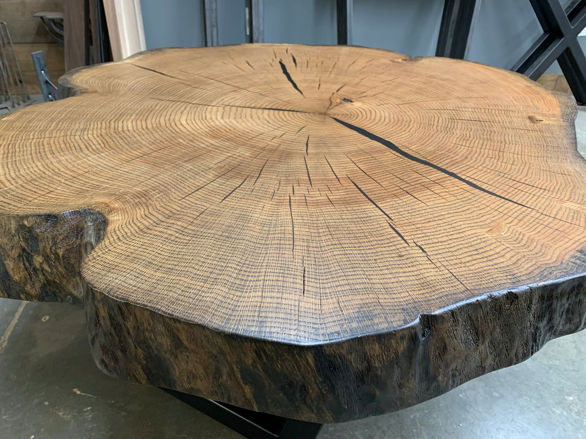 Red Oak Cross Cut with Jacobean Stain