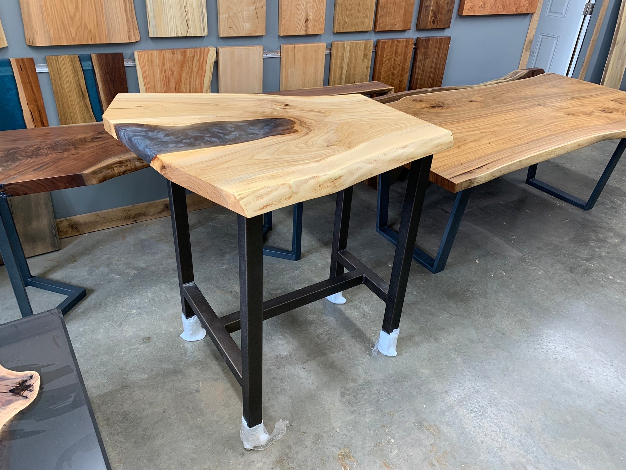 Live Edge Elm Bar Table with Epoxy