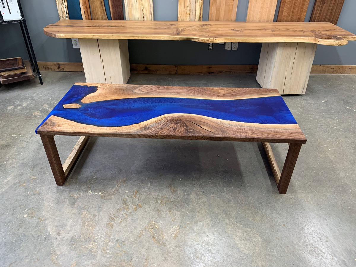 Walnut Epoxy River Coffee Table 126