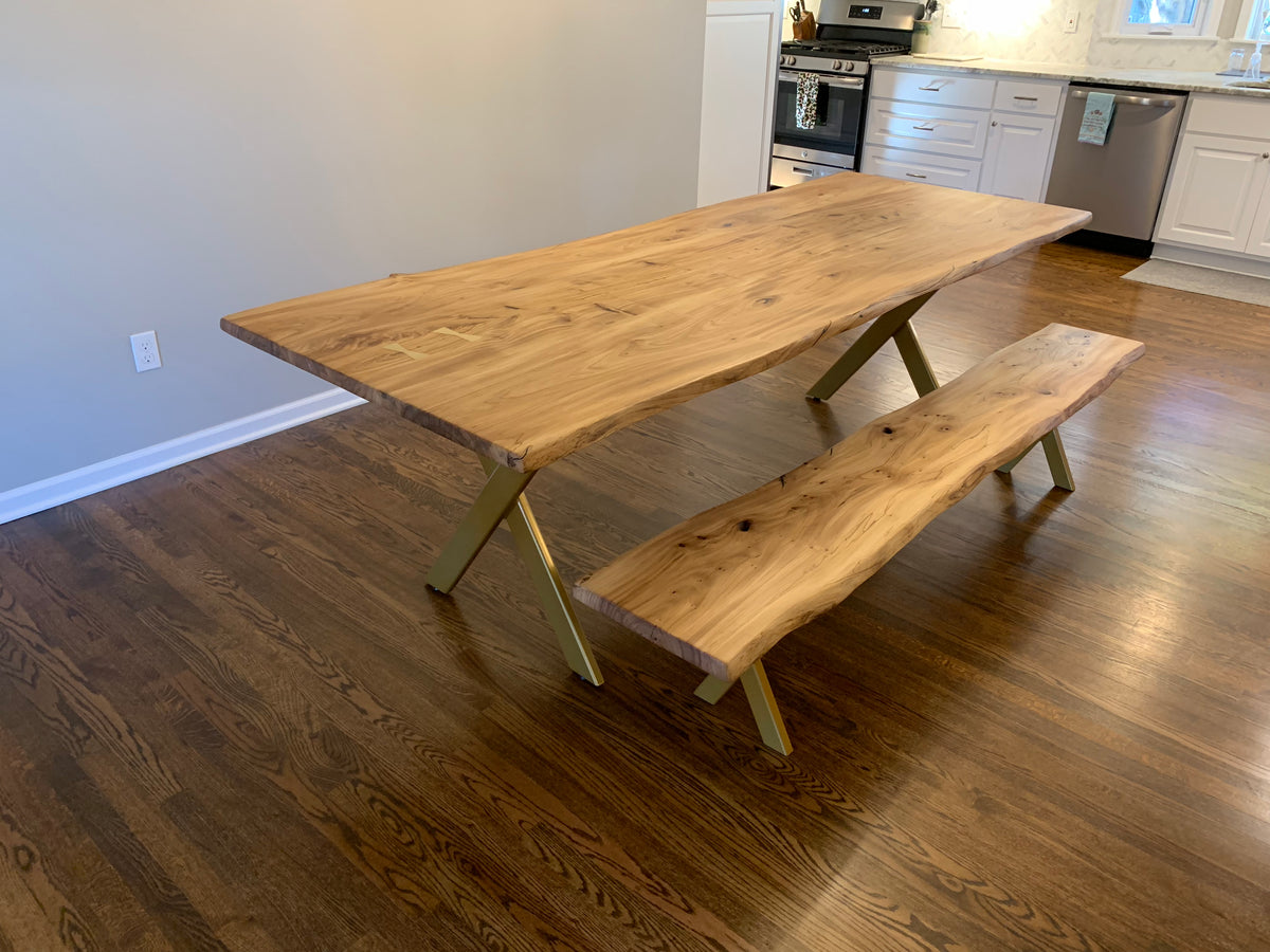 Elm Dining Table with bench